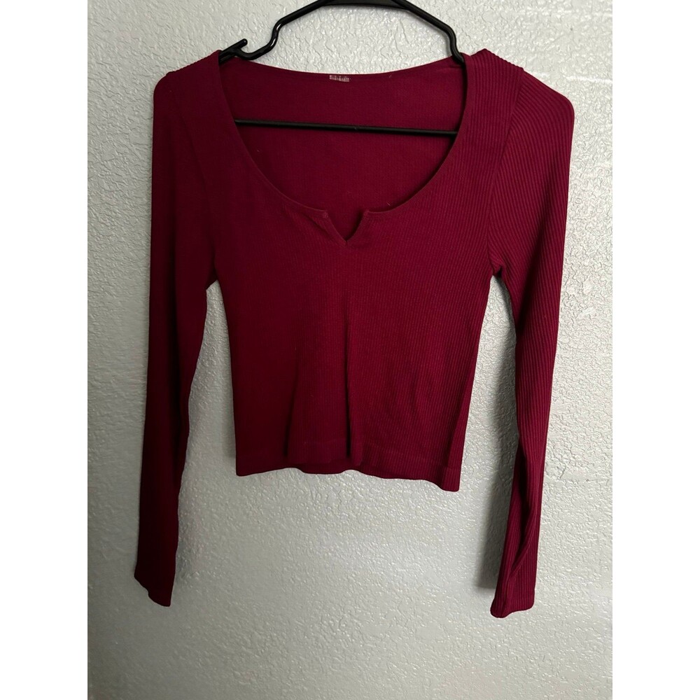 Burgundy Long Sleeve Top